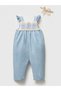 Denim Overalls with Knitted Detail and Bandana for Baby Girl, 100% Organic Cotton, Casual - 6