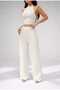Women's Halter Neck Crop Blouse and Wide Leg Pants Set