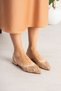 Sequin Beaded Glitter Women's Stylish Elastic Ballerinas - 3
