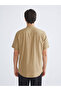 Regular Fit Judge Collar Short Sleeve Poplin Shirt - 4