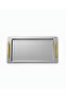 Napoli Simple Stainless Steel Tea and Coffee Serving Tray with Gold Handle 29X45 cm Gold Handle Stylish Presentation - 4