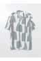 Regular Fit Short Sleeve Patterned Men's Shirt - 5