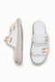 Luna Sola Women's Double Buckle Slippers 00120415 White - 6