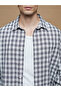 Regular Fit Long Sleeve Plaid Men's Shirt - 3