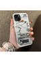 iPhone 13 Compatible Silicone Edge Hard Back Anti-Fall Phone Case with Airplane Pattern - 2