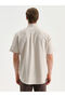 Southbluebeige Regular Fit Short Sleeve Linen Look Men's Shirt - 4