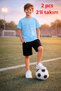 Futbol Soccer Themed Printed T-Shirt T-Shirt Shorts Set 2 in 1