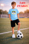 Futbol Soccer Themed Printed T-Shirt T-Shirt Shorts Set 2 in 1