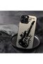 iPhone 15 Compatible Silicone Edge Hard Back Anti-Fall Phone Case with Guitar Pattern - 6