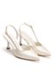 White Women's 7 cm Style Heeled Evening Dress Shoes - 3