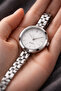 Prodas Silver Minimal White Dial Stone Detailed Premium Women's Wristwatch - 6
