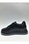 Genuine Leather Lace-Up Black Color Lightweight Comfortable Sneaker Model Daily Men's Shoes - 3