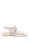 Galivella White Women's Genuine Leather Strappy Buckle Detailed Daily Comfortable Sole Stylish Sandals - 5