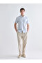 Blue Regular Fit Short Sleeve Striped Dobby Men's Shirt from Plus-Store - 2