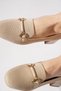 Mesrimes Knitwear Heeled Buckle Women's Heeled Shoes Beige - 4