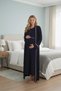 New Season Navy Blue Short Sleeve Full Length Buttoned Summer Design Maternity Maternity Dressing Gown Nightgown Set of 2 - 8