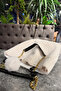 Furry Soft Touch Plush & Leather Women's White Hand and Shoulder Bag - Gold Chain Handle - 3