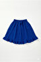 Girl's Cobalt Blue Ruffled Skirt with Pockets and Bow, Elastic Waist, Comfortable Model, April 23, October 29 Show - 2