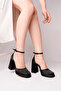 Satin Women's Closed-Front Platform Thick-Heeled Stylish Shoes