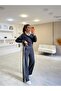Textured Modal Garnished Zippered Suit - 2