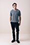 Crew Neck Indigo Ribbed Men's Knitwear T-Shirt - 2