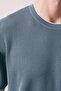 Crew Neck Indigo Ribbed Men's Knitwear T-Shirt - 3