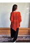 Orange Color Freya Asymmetrical Piece Detailed Mercerized Blouse - 3
