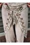 Beige Color Embroidered Pants and Blouse Set - 7