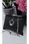 Zircon Stone Mounted Heart Silver Color Steel Tarnish Resistant Modern Design Necklace - 8