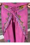 Pink Color Embroidered Pants and Blouse Set - 7