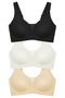 Seamless Bra - Balance |   Laser Cut Stone Seamless Gathering Plus Size Women's Bra 3-Pack