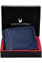 Navy Leather Wallet for Men