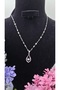 Zircon Stone Drop Model Silver Color Elegant Steel Non-Tarnish Necklace