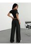 Women's Minimal Horse Print Over-The-Knee Baby Tee Crop and Baggy Sweatpants - Two-Piece Sweat Suit - 3
