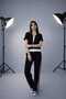 Women's Short Sleeve Modal Tracksuit Set with Stone Detailing and Garnish - 2