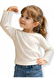 Girl's Ribbed Fabric Lycra Plain Ecru Color Badi - 4