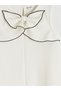 Ecru Crew Neck Bow Detailed Girl's Dress - 2