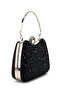 Amanda Evening Dress Handbag with Ring Detail and Stones, Black - 2