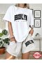 Unisex Brooklyn 1898 Printed Special Design Oversize T-Shirt and Shorts - Top and Bottom Set