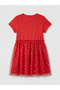 Red crew neck tutu dress for girls - 3
