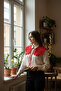 Red Hand Knitted Crochet Retro Vintage Lace Model Collar - 3