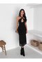 Tulle Flock Print Detailled Lined A-Line Skirt - 2