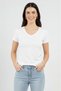 Women's Short Sleeve V-Neck Body White - 7