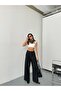 New Season Woven Fabric Double Buttoned Extra Wide Leg Palazzo Pants with Elastic Back - 8