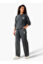 Wide Leg Mid-Rise Jeans with Stitch Print - 3