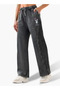 Wide Leg Mid-Rise Jeans with Stitch Print - 4
