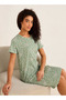 Floral Print Sleepshirt with Short Sleeves