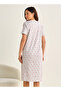 Midi Night Dress Short Sleeve Fruit Print Cotton - 3
