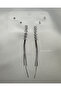 Set of 3 Stone Tassel and Ball Steel Earrings - Silver Crystal Tassel Trio Set - 3