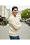 Premium Ekru Crew Neck Men's Knitwear Sweater - 4